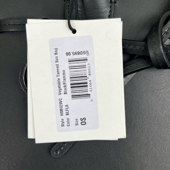 Mansur Gavriel Black RED Flamma Interior Lining Vegetable Tanned Leather Sun Bag - Picture 11 of 12